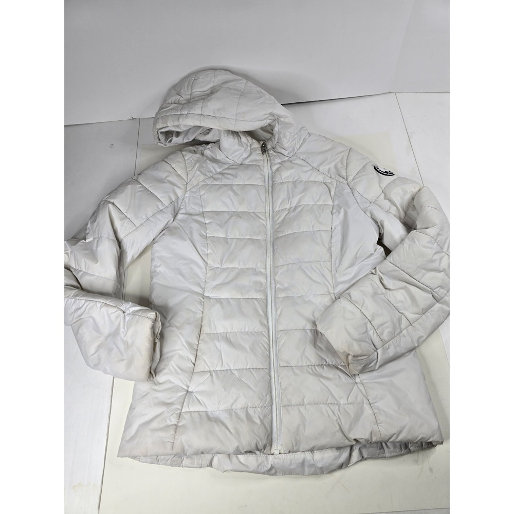 Spyder White Boundless Hooded Long Puffer Jacket Size S Small Outdoor Hiking